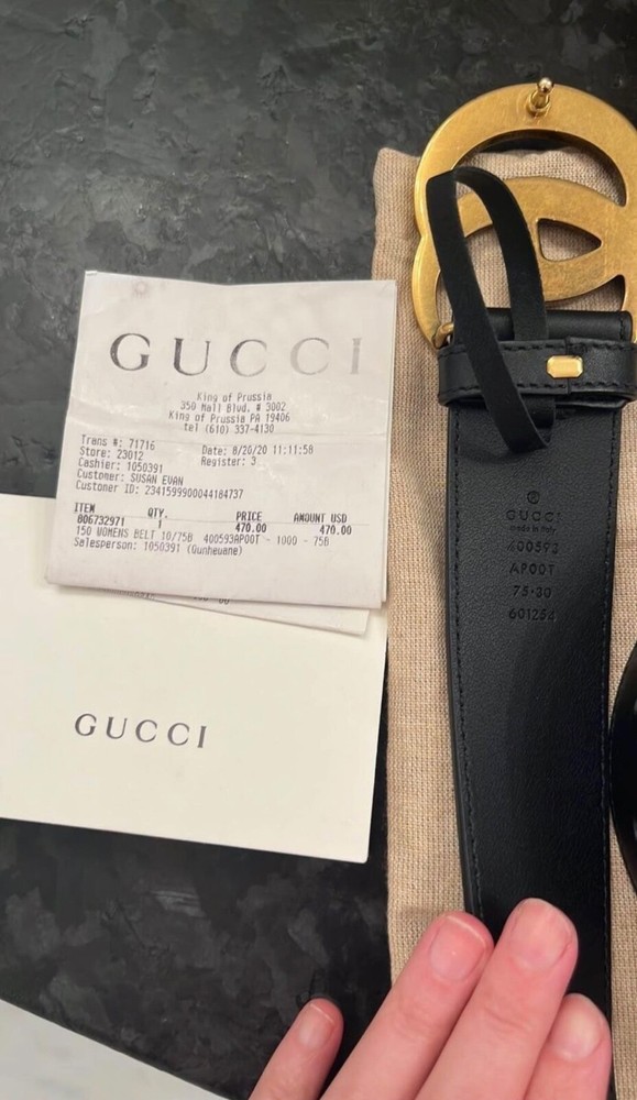 GUCCI Marmont Leather Belt Sz 105
