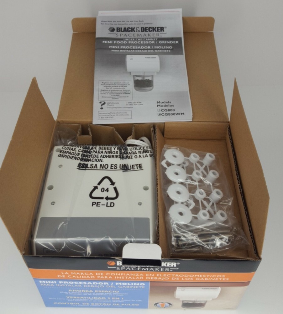 Black & Decker Spacemaker Under Counter Coffee Grinder Food Processor CG800WM