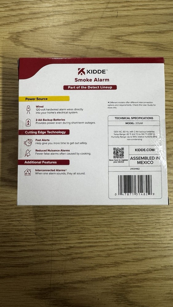 6 Kidde Hardwired Smoke Detector Interconnected LED Alarm