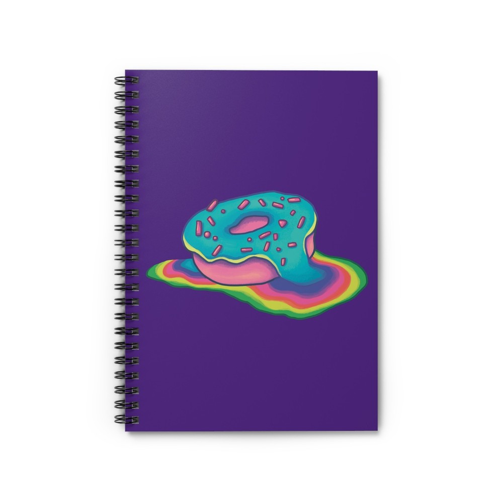 Lined Spiral Notebook - Journals Notebook Trippy Psychedelic Melting Notebook