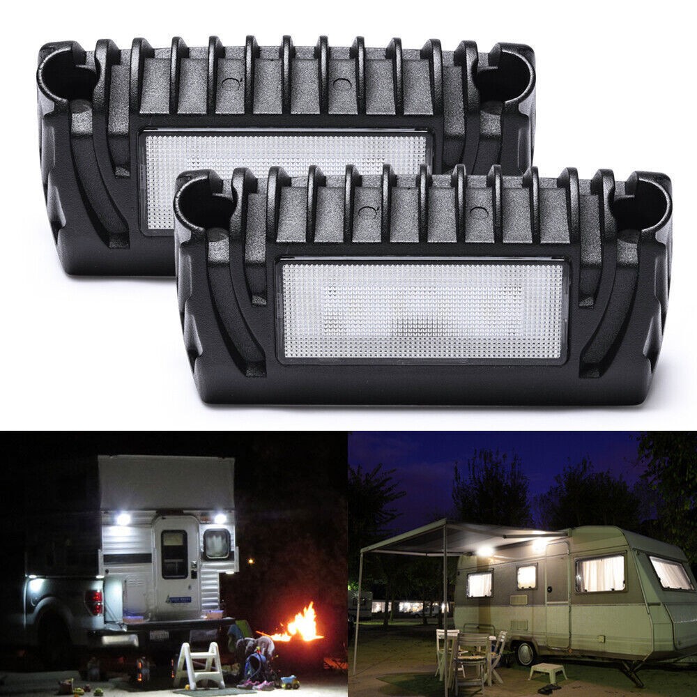 2pcs RV Exterior LED Porch Utility Light Awning Lamp 12V 750LM RV Trailer Camper