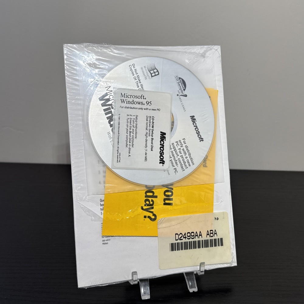 OEM Microsoft Windows 95 CD & Plus! USB Micron with Certificate of Authenticity