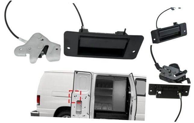 Power Door Lock Actuator w/Handle & Cable Fits for 1992-2009 Ford E150 E250