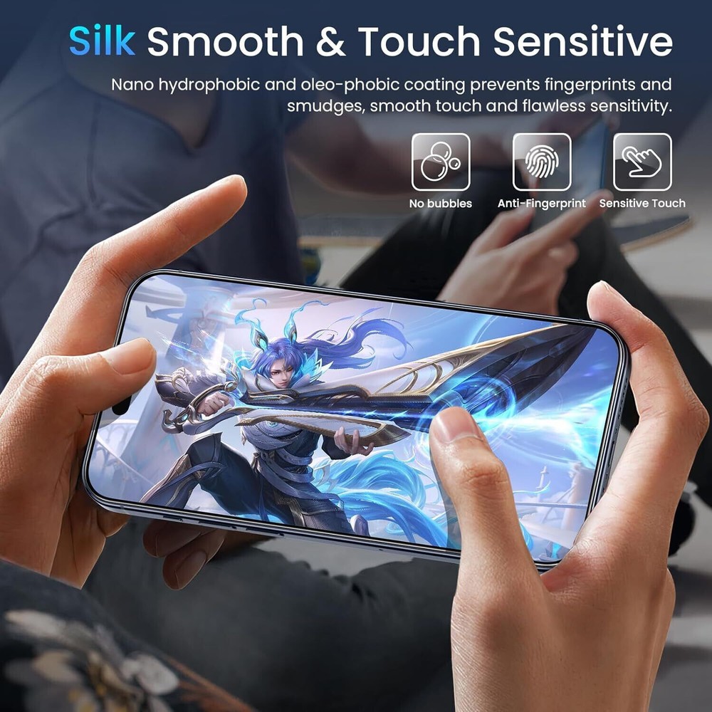 3 Pack Tempered Glass Screen Protector For iPhone 16 15 14 13 12 Pro Max Mini