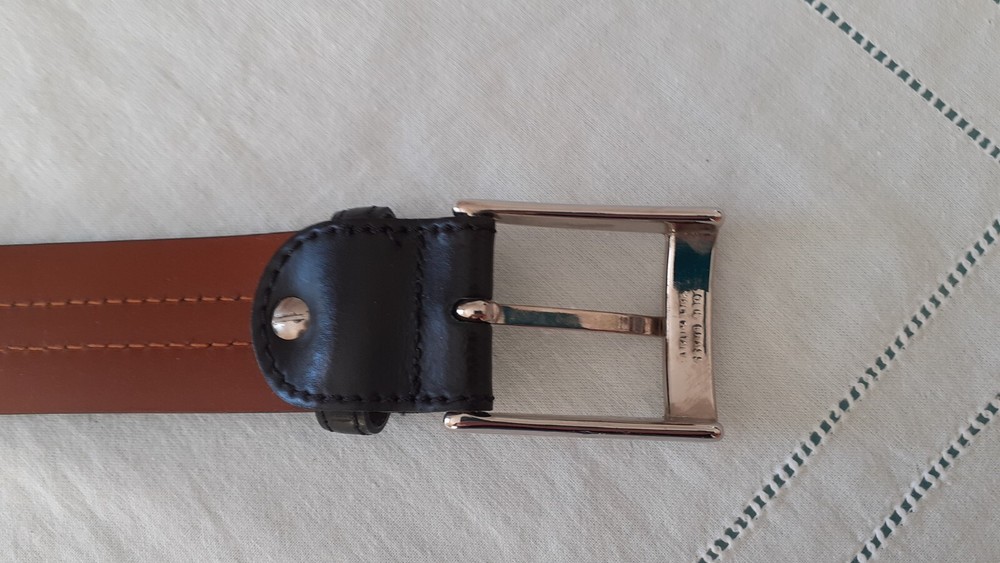Leather conbipel belt