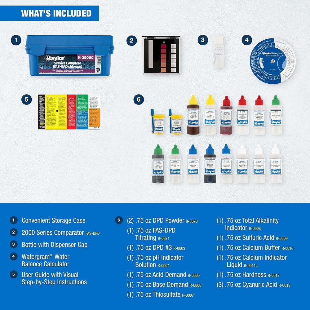 Service Complete Pool Water Test Kit K-2006C