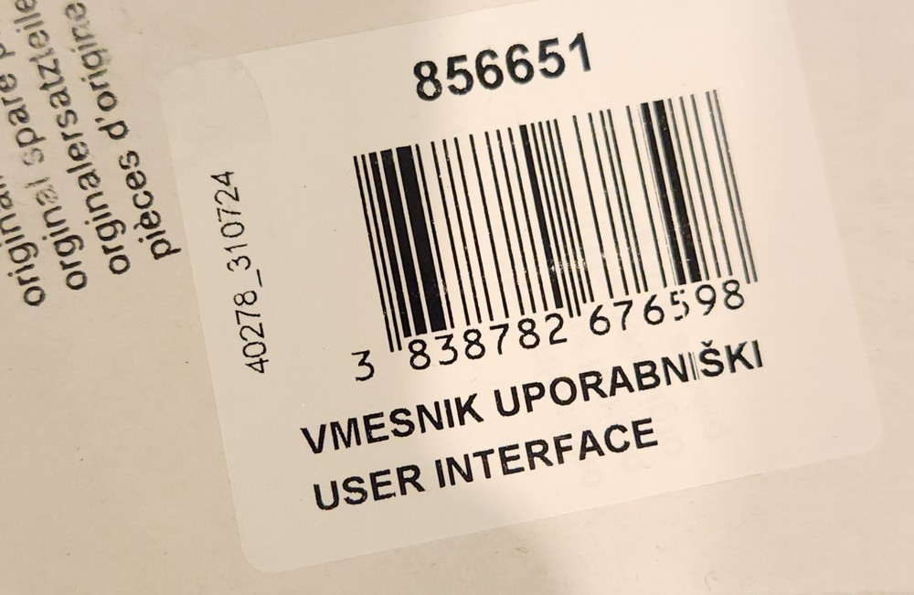 NEW OEM Asko Dishwasher User Interface (Control Electronic Board) Part # 856651