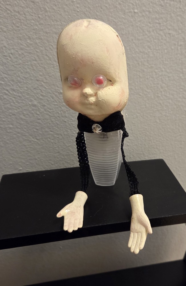 Spooky Doll Face LED Nightlight OOAK Retro Cute