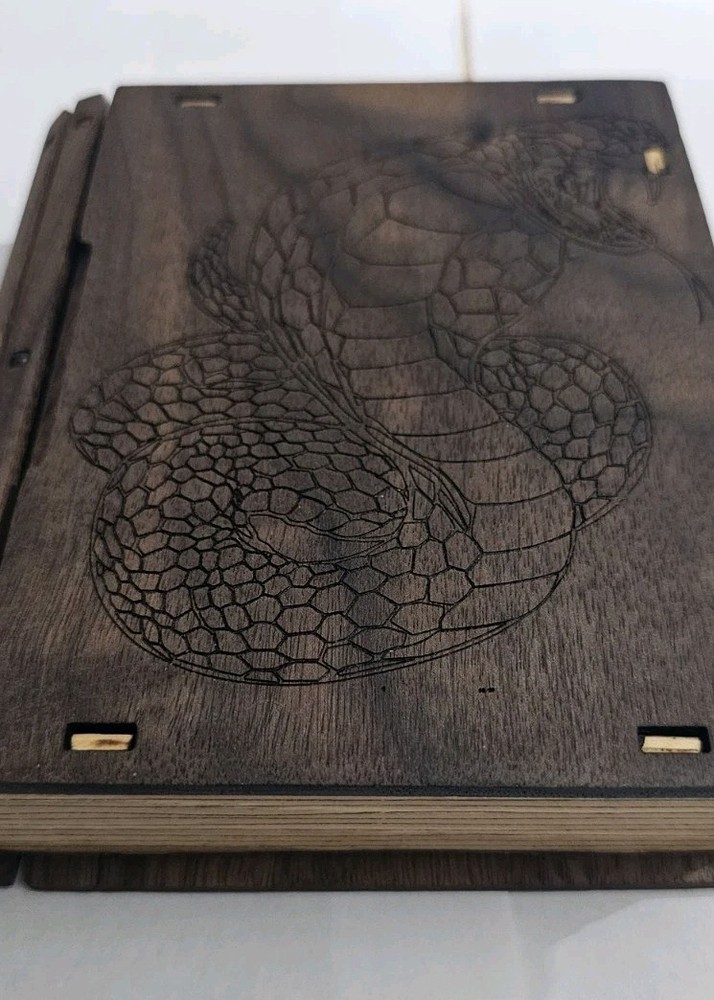Cobra Themed D&D Dice Box Made From Solid Walnut and Red Elm