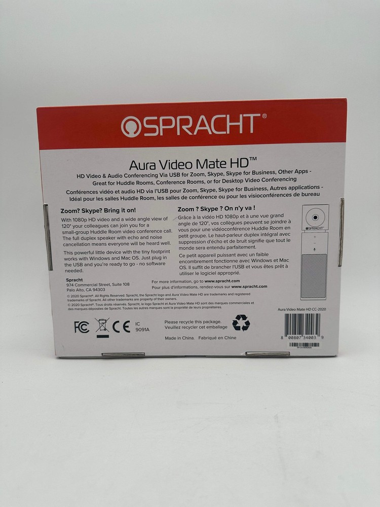 Spracht Aura Video Mate HD Accessory - Black - New Open Box