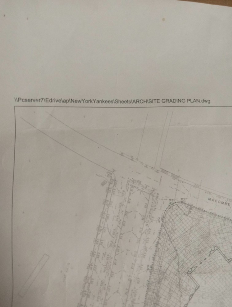 Yankee Stadium 2005 Site Grading Plan ("Blueprint")