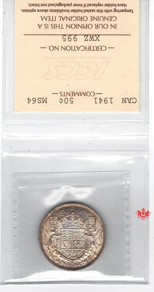 1941 Canada 50 Cents - ICCS MS64 - XWZ 995