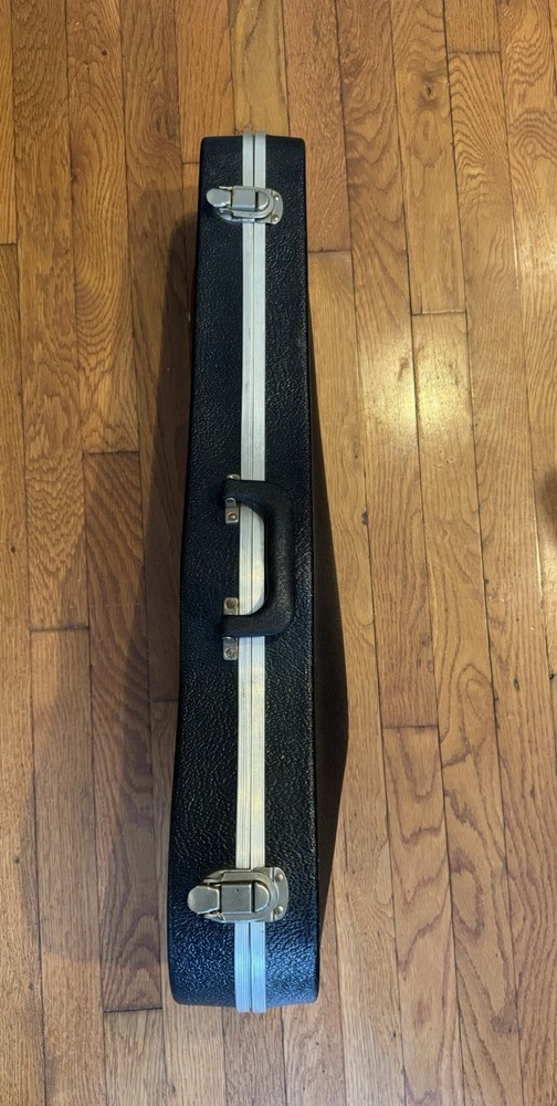 Vintage Hard Shell Violin Case Black with Blue Lining