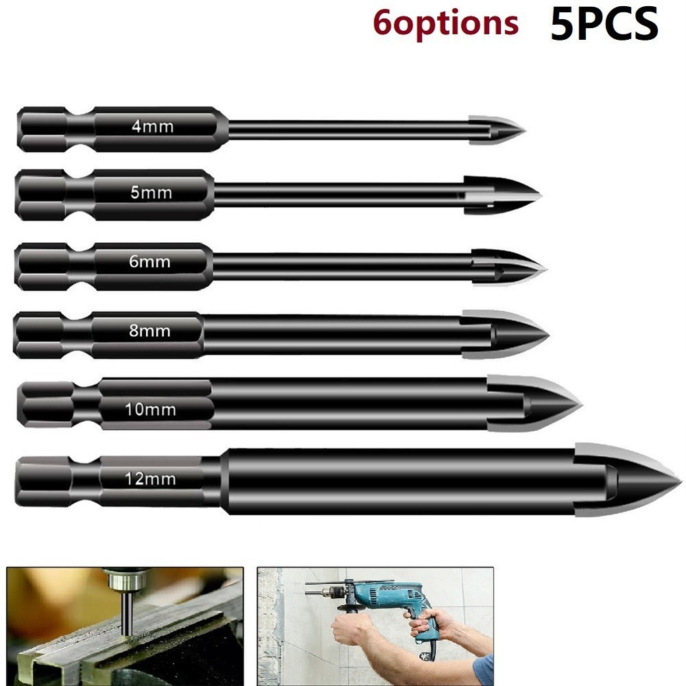 Multi-function Triangle Drills Bit Versatile 5pcs 6mm Accessories Four-blade