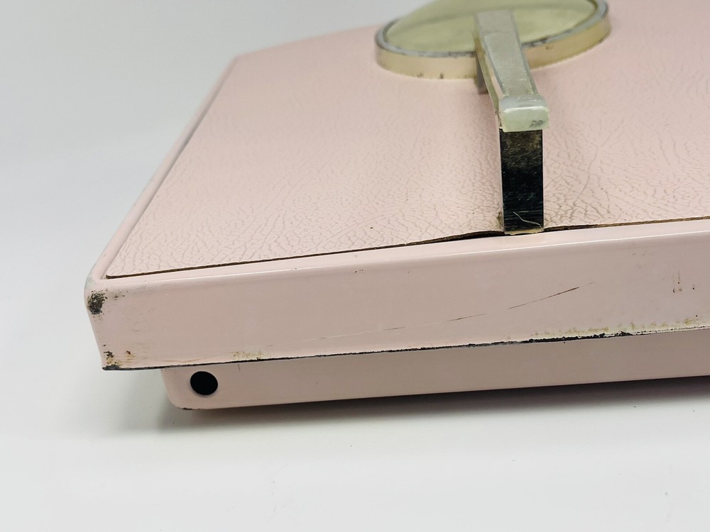 Vintage Mid-Century Detecto Auto Zero Pink Bathroom Scale Handle Works READ