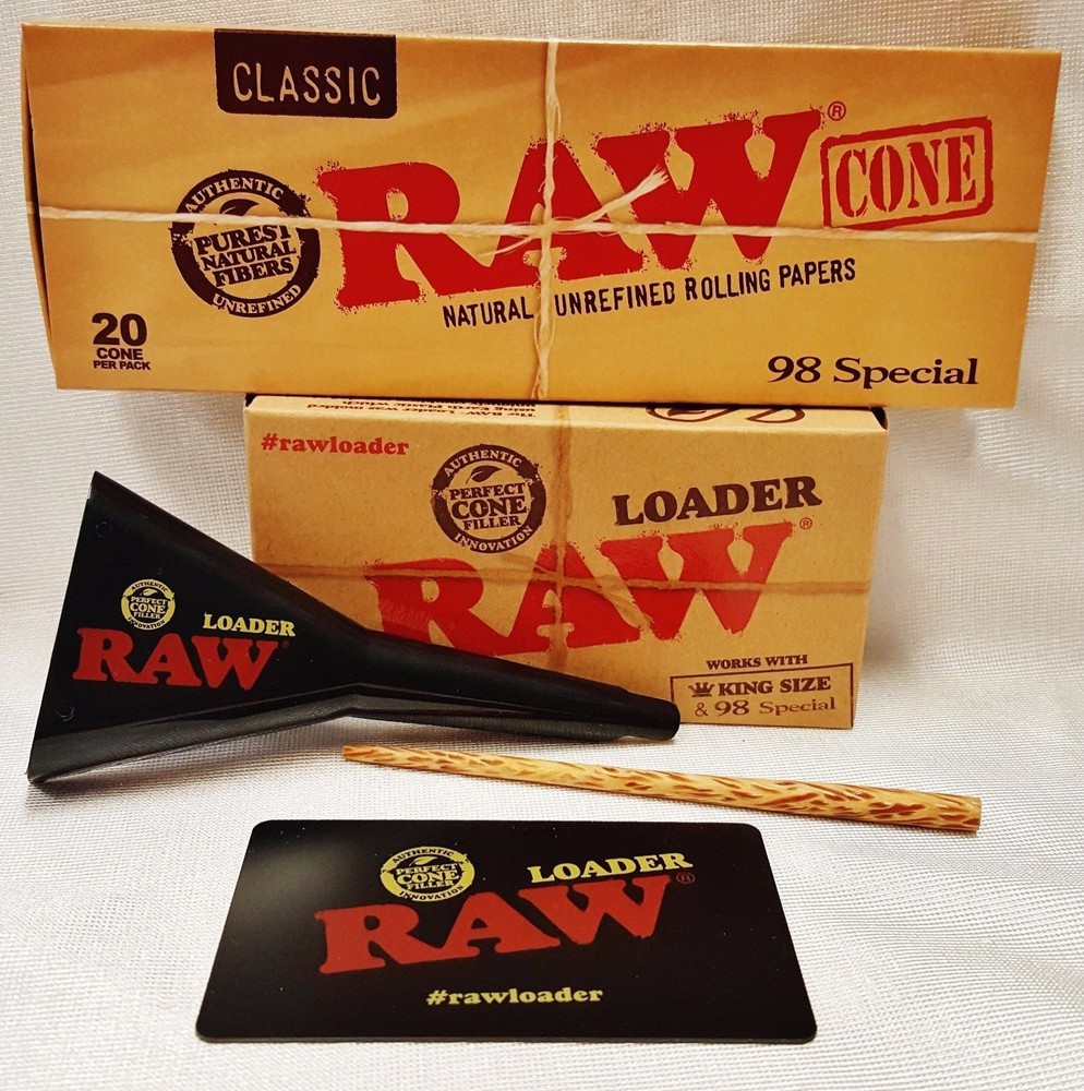 Raw Rolling Papers King Size / 98 Special Cone Loader, Poking Tool, & 20 Cones