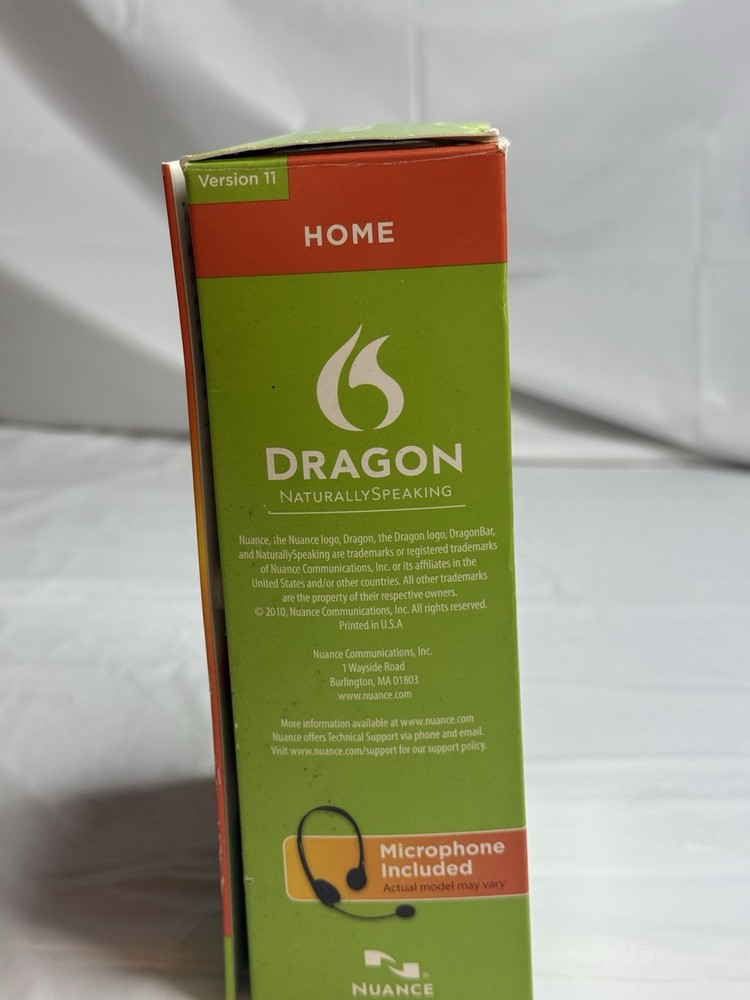 Dragon NaturallySpeaking Home 11 Software Sealed Disc w Headset Complete