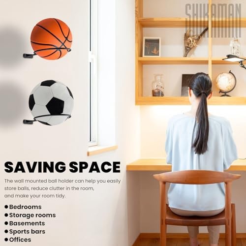 Wall Mount Basketball Holder Ball Storage 72 Pack