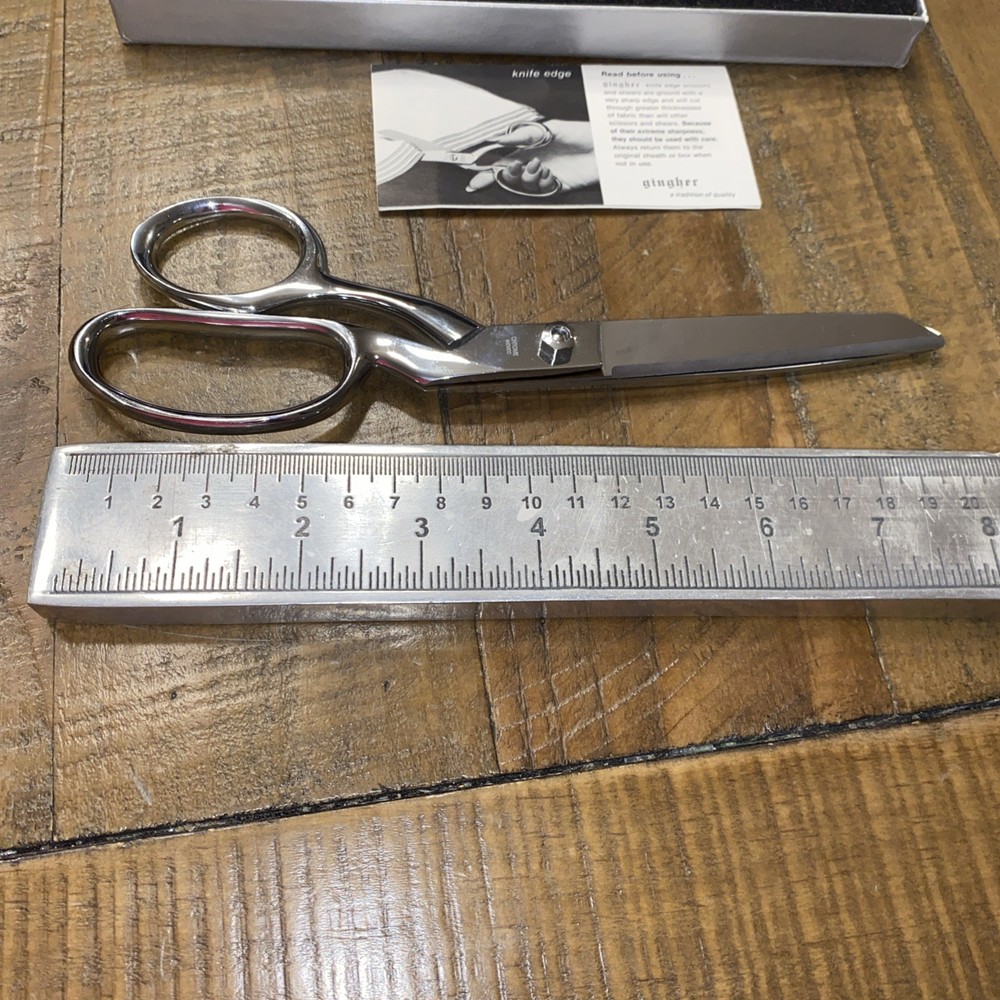 Vintage Gingher Knife-Edge G-8 Shears Scissors Chrome