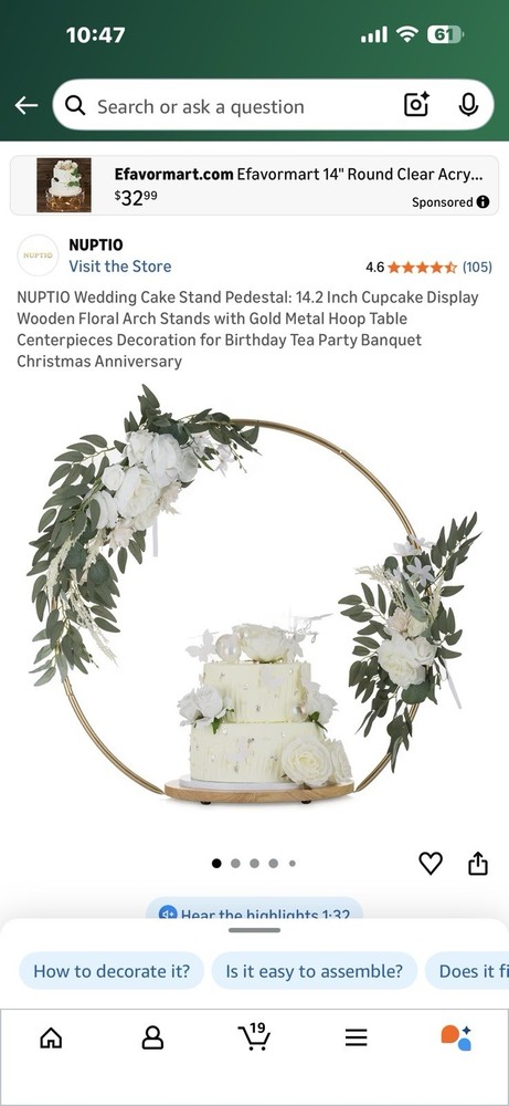 Cake Arch For Wedding GORGEOUS NEW IN BOX