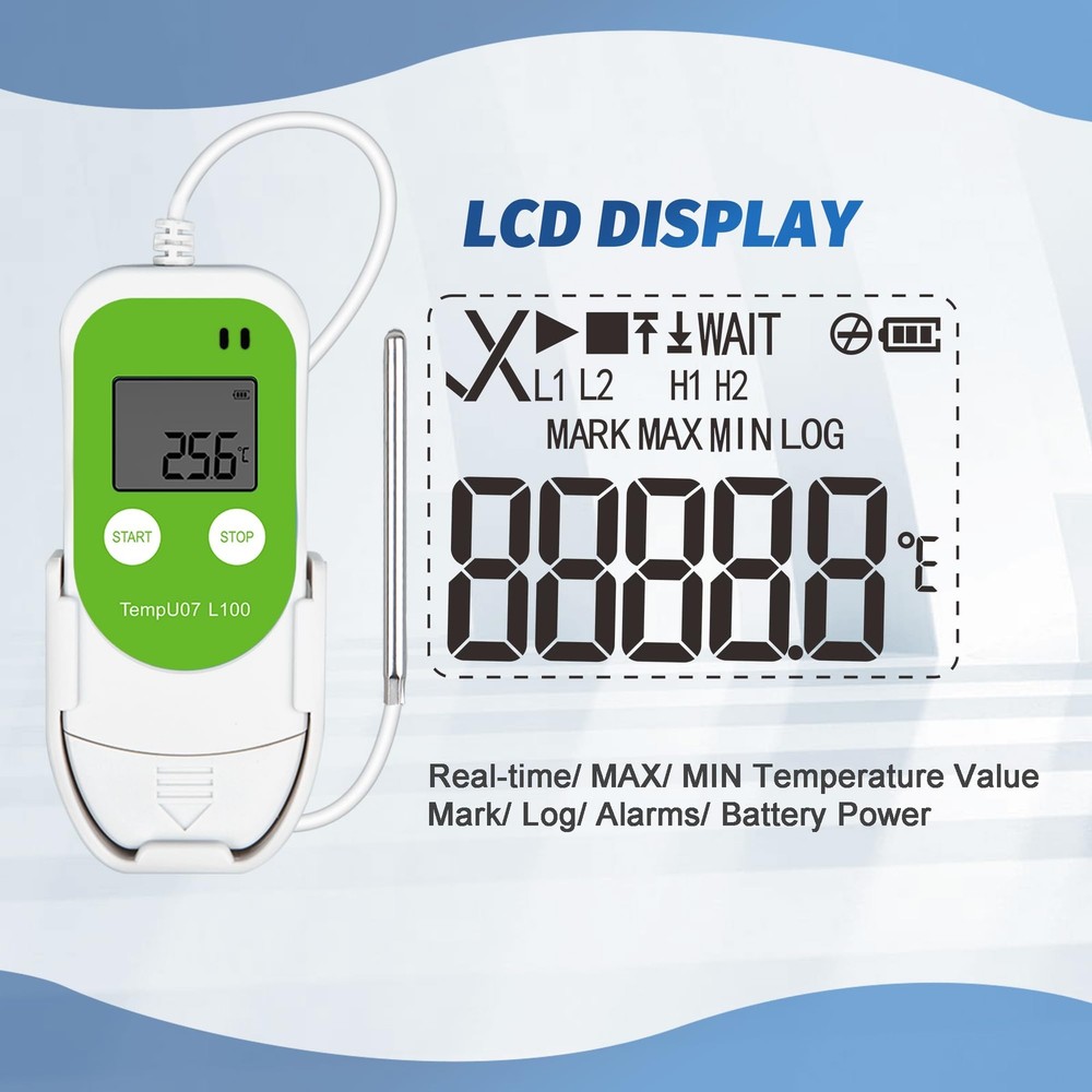 Tzone Low Temperature Data Logger USB Freezer Thermometer Recording with...
