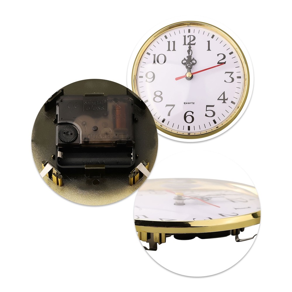 Easy to Read Arabic Numeral Quartz Clock Insert for DIY and Replacement