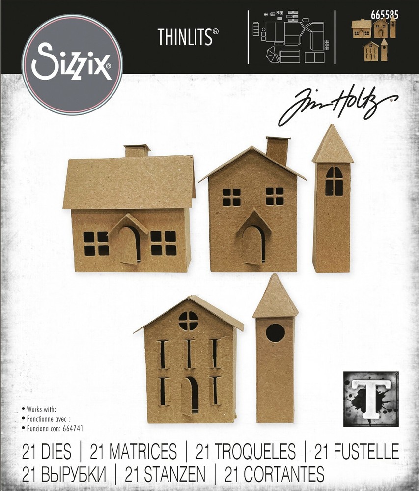 Sizzix Thinlits Paper Village #2 21PC set #665585 Retail $22.99 by Tim Holtz