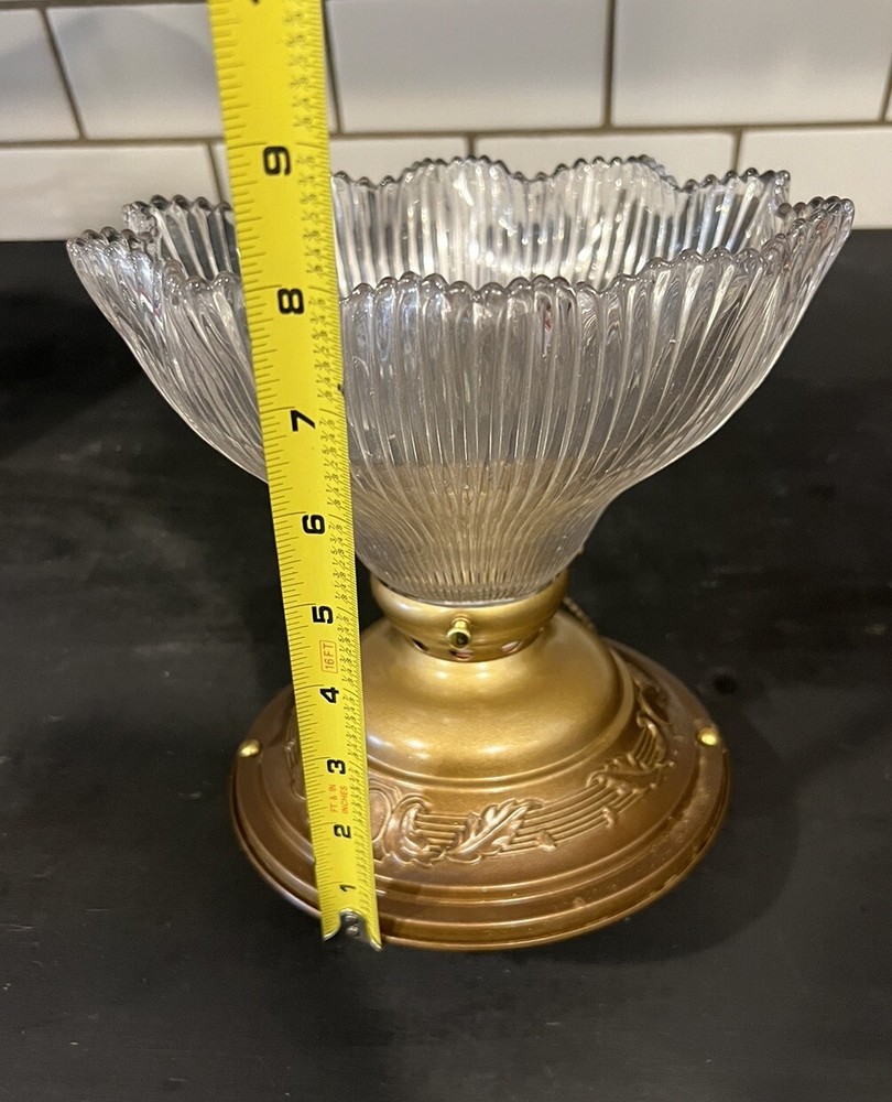 Flush Mount Fixture With Rare Shade Nice 1G