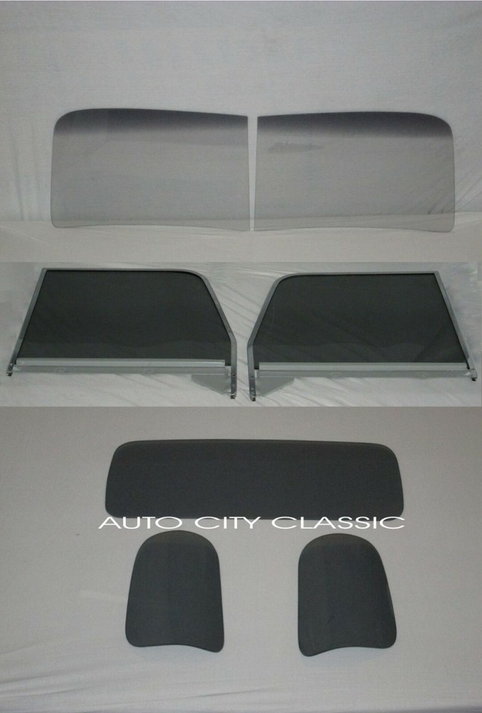 Grey Glass 1947 - 1950 Chevy GMC Pickup 2PC Windshield Door Assembly 3PC Back