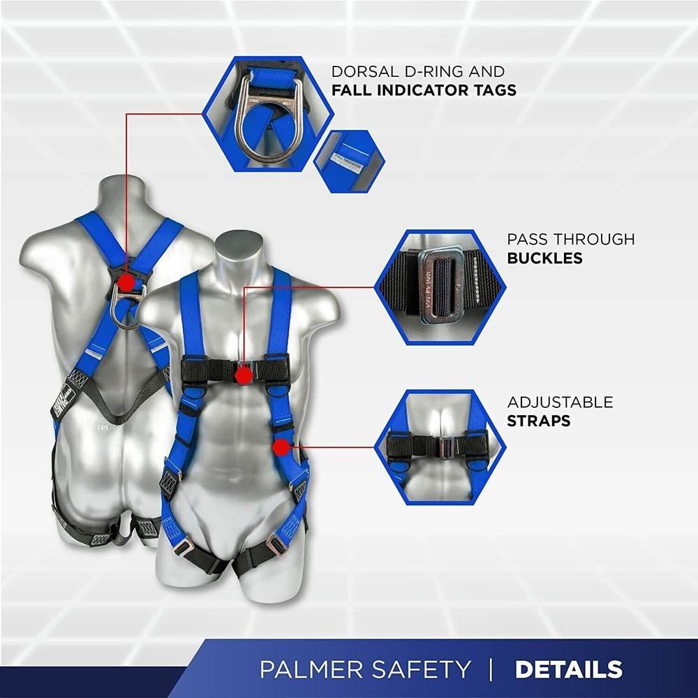 Palmer Safety Fall Protection Construction Roofing Bucket Kit