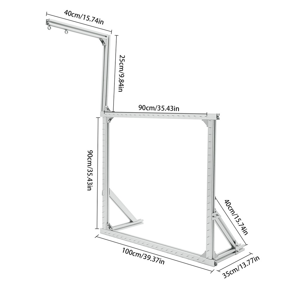 35.43Inch Tufting Frame Silver Rug Tufting Frame Aluminium Alloy Tufting Frame