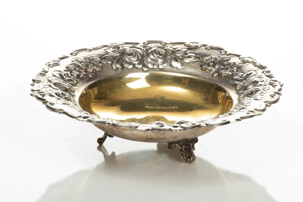 Vtg 800 Silver Centerpiece Bowl Footed