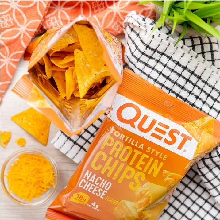 Quest Tortilla Style Protein Chips - Nacho Cheese (8 Bags)