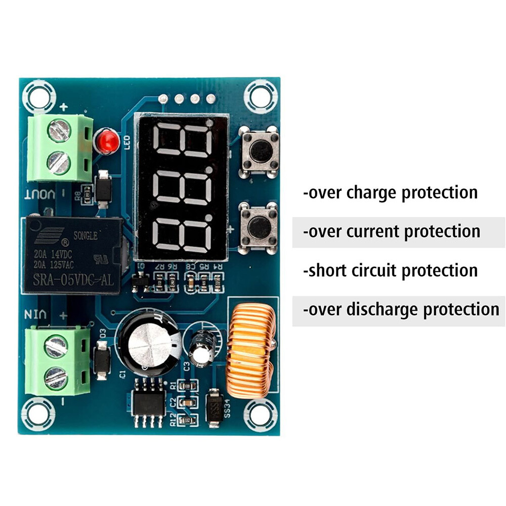 2X DC 12V-36V Battery Low Voltage cut off On Switch Controller Protection Module