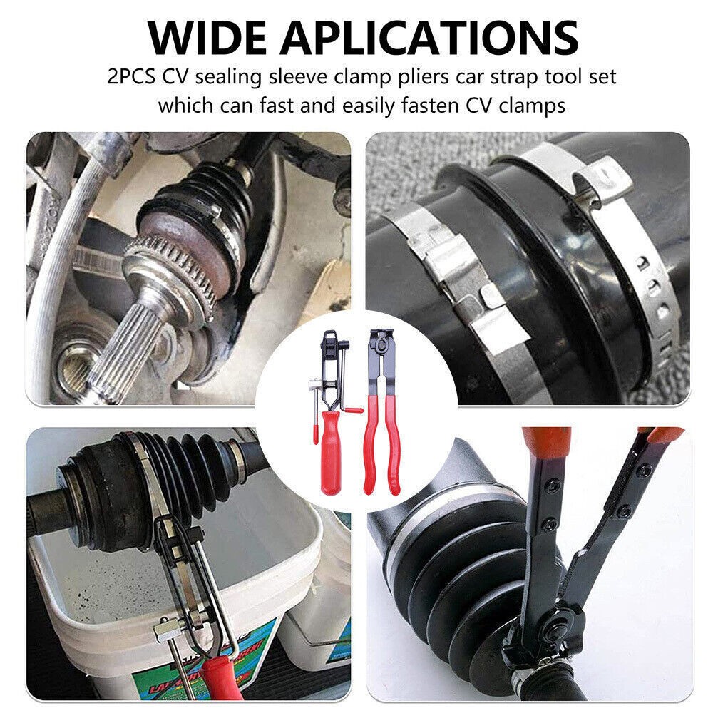 2PC CV Joint Boot Clamp Pliers Set Ear Type Banding Crimper Cutter Tool Kit Auto