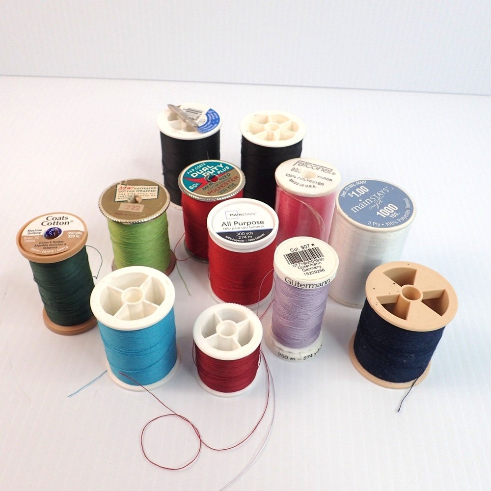 Thread X 12 Spools Assorted Lot Vintage to Now