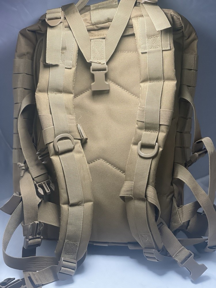 Tactical MOLLE Backpack Coyote Tan Military Style Assault Pack Large Capacity