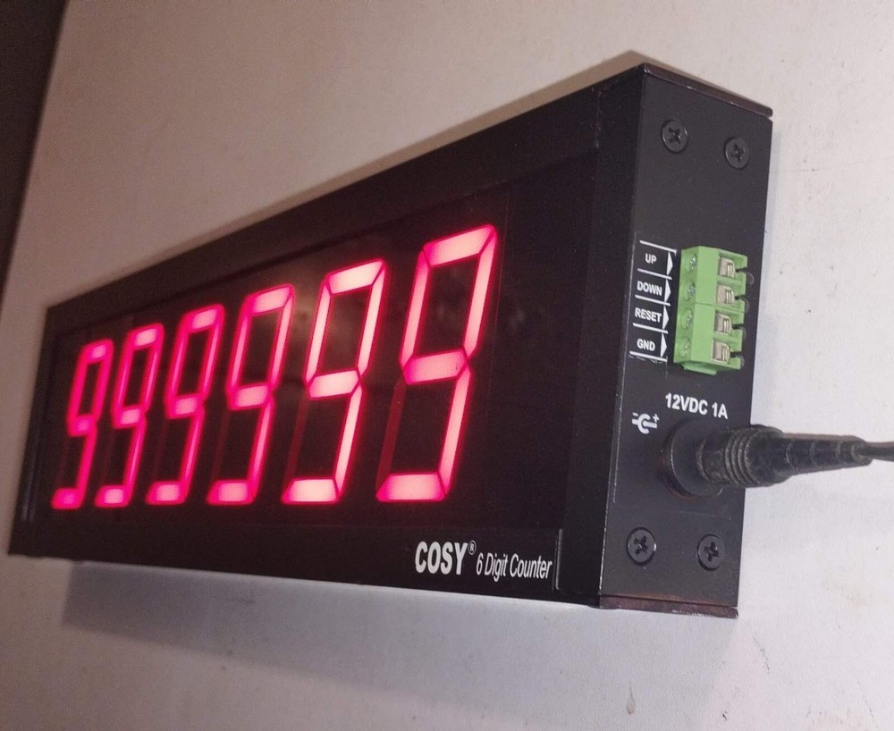 6 DIGIT PRODUCTION COUNTER DISPLAY in 2.3" High LED Digits