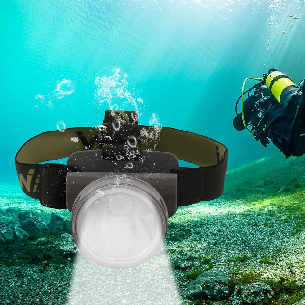 Underwater Headlight Rechargeable LED Diving Headlamp Head-mounted Diving Light