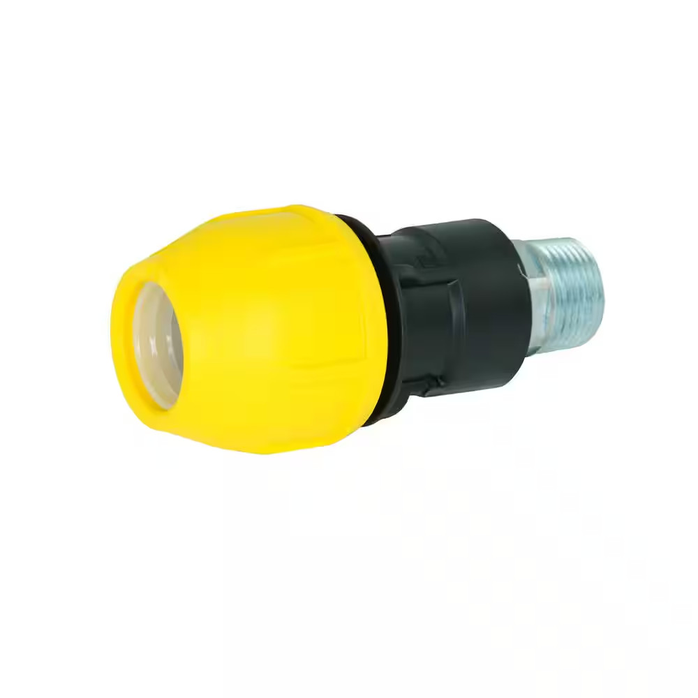 1/2 In. Polyproylene Underground Yellow Poly Gas Pipe Conversion Fitting | (NEW)