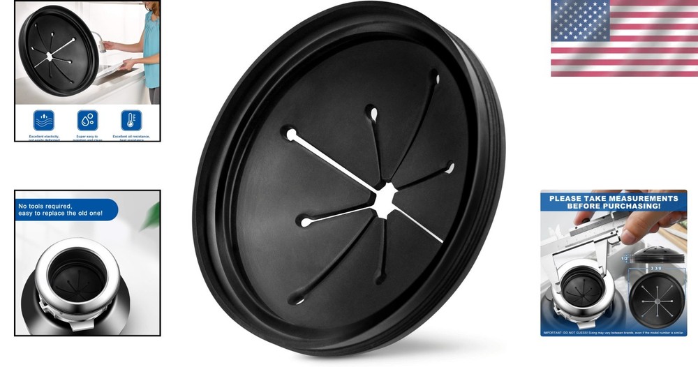 Multi-Function 3 3/8 Inch Garbage Disposal Sink Baffle - Noise and Splash Shield