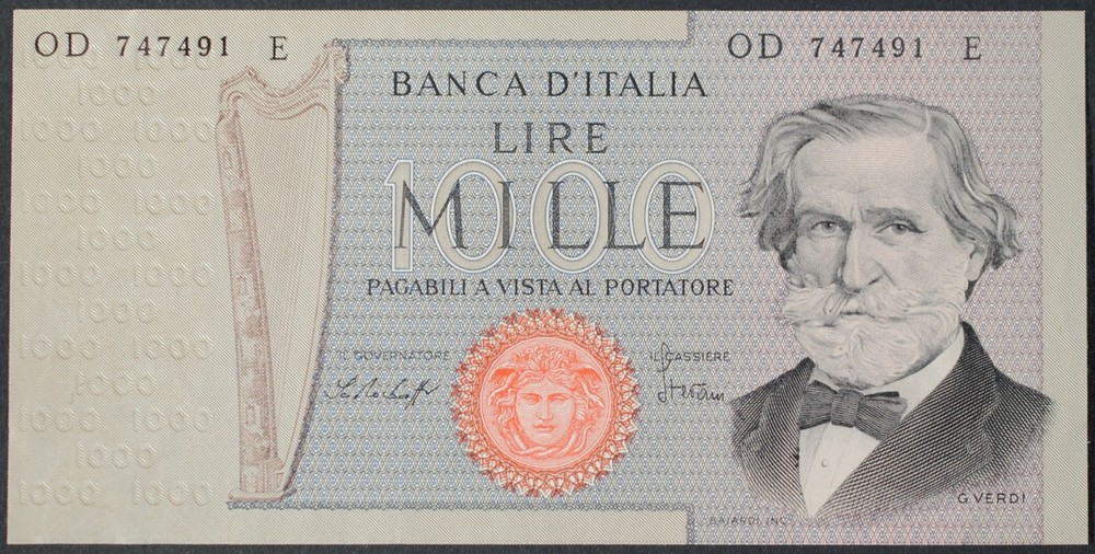 Italy P101f 1000 Lire AU