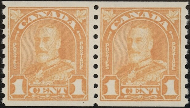 CANADA, 1930-31. KGV "Arch/Leaf"  Coil Pair 178, Mint