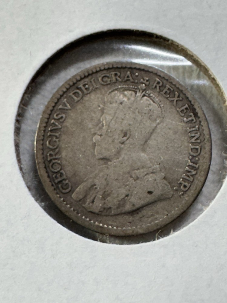 1912 Canada 5 Cents Small Silver Coin