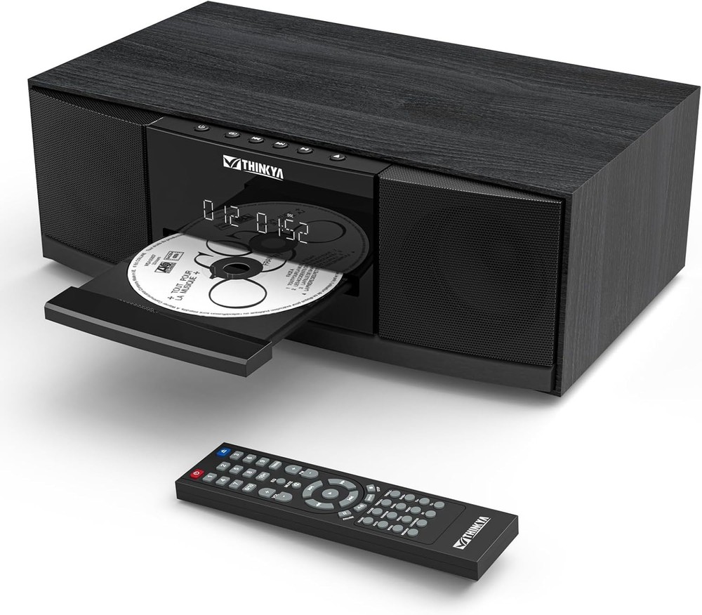 Vintage Bluetooth Stereo System for Home, THINKYA 36W RMS Micro HiFi Systems CD