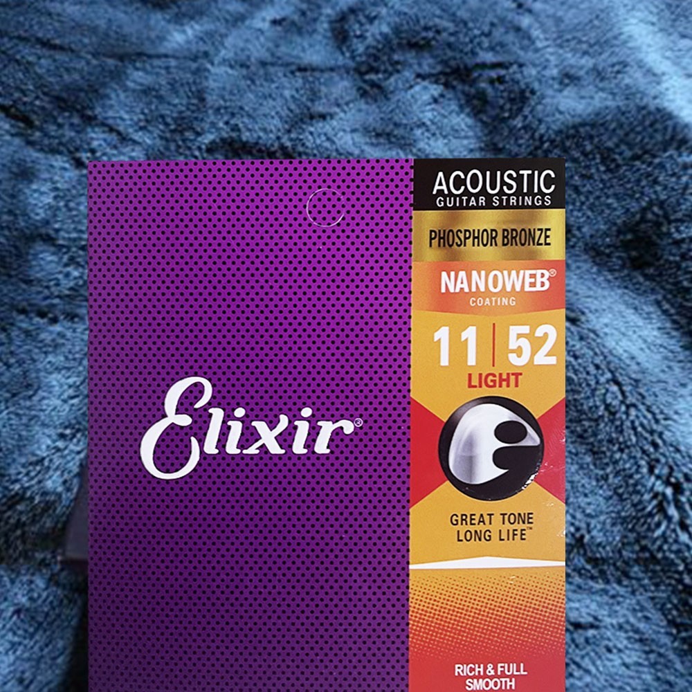 Elixir Phosphor Bronze Acoustic Guitar Strings Custom Light (11-52) 2-Pack US