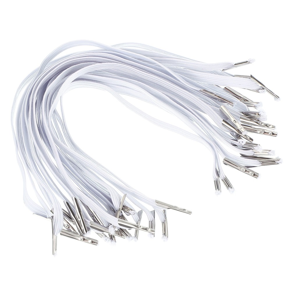 50 Pcs 8.8" Elastic Barbed Cord 6mm Loop Stretch Flat String with Barb, White