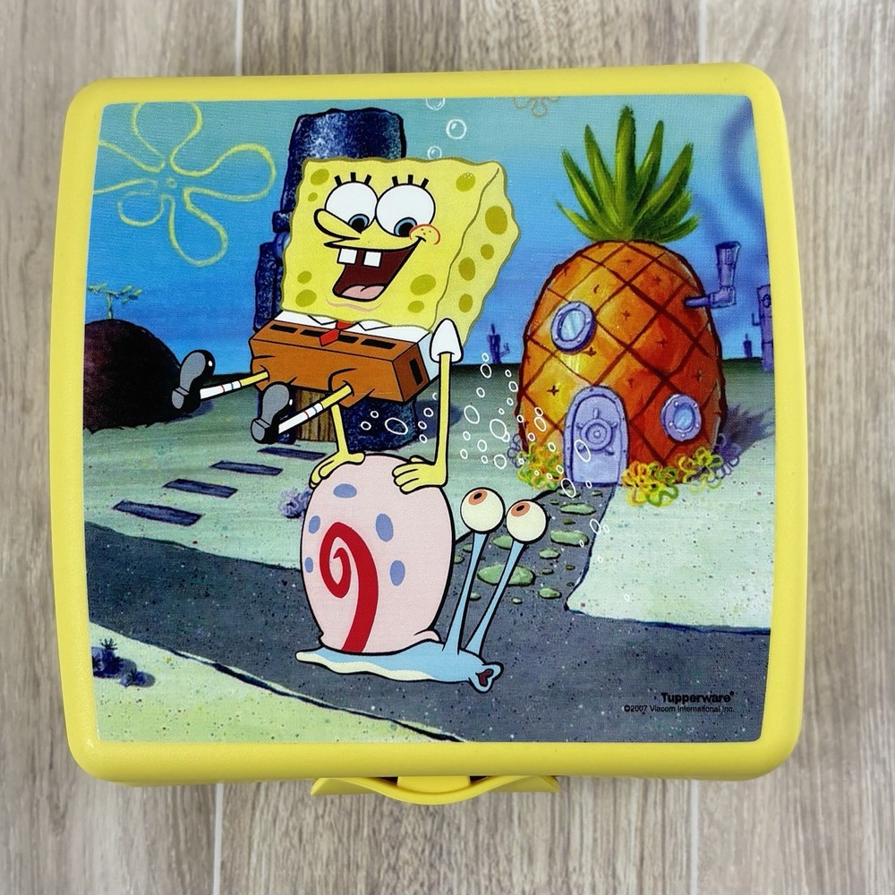 Tupperware SPONGEBOB SQUAREPANTS Sandwich Keeper Gary Pineapple 2007 EUC