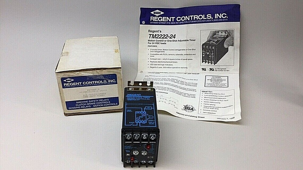 Regent Controls TM2222R1S-24 Solid State One Shot Adjustable Timer For VDC Loads