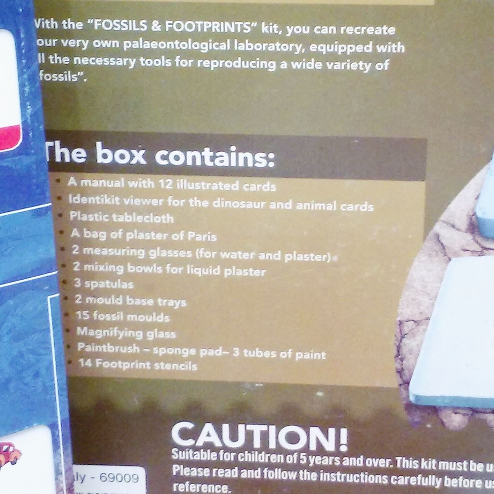 Fossils & Footprints Interactive Evolution Kit #62019 Clementoni Open Box Unused